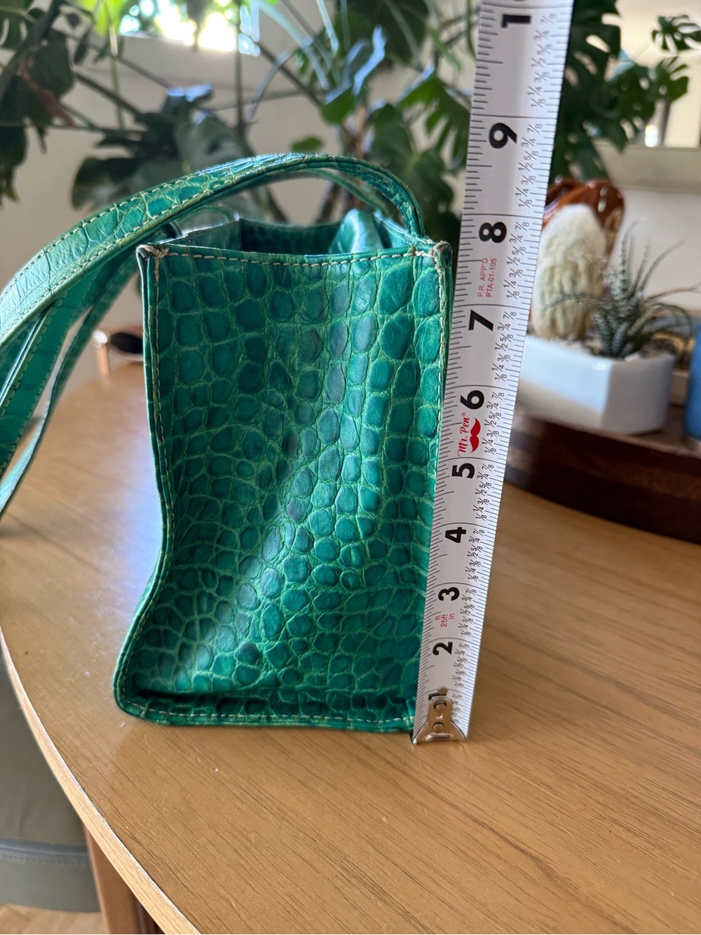 Y2K Dooney & Bourke Teal Croc-Embossed Shoulder Bag - Picture 13 of 13